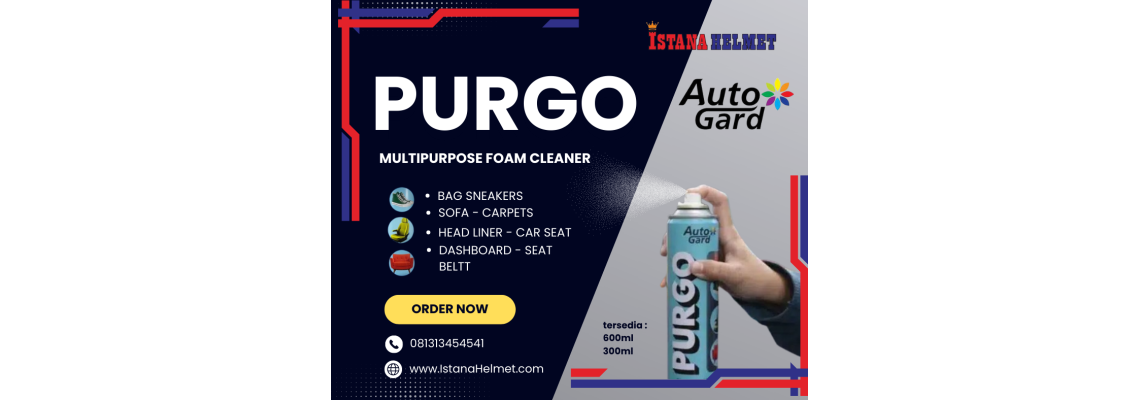 CUCI HELM ANTI RIBET DENGAN “PURGO”