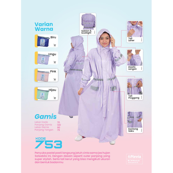 JAS HUJAN PLEVIA 753 SALSABILA BLUE