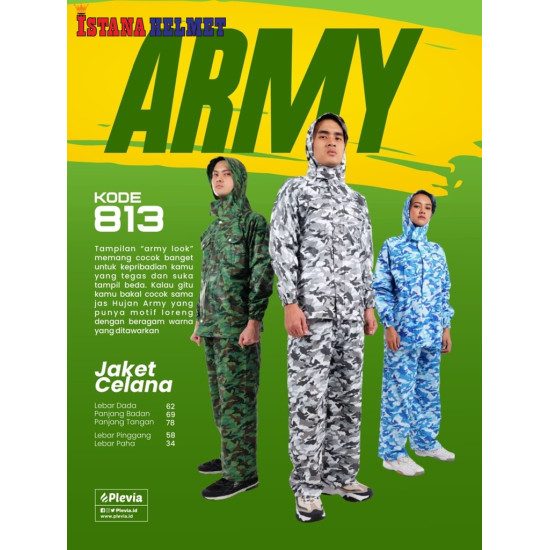 JAS HUJAN PLEVIA 813 ARMY GREEN