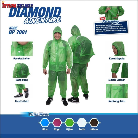 JAS HUJAN PLEVIA BP7001 DIAMOND GREEN