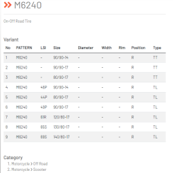 BAN MAXXIS M6240 130/80-17
