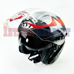 KYT DJ MAXI # BLACK MT/RD FL (L)