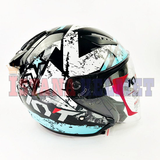 KYT GALAXY FLAT R #05 BK/AQUA (M)