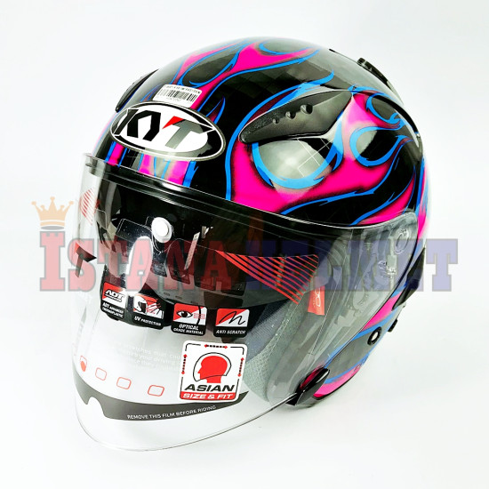 KYT GALAXY FLAT R # FLAME BK/FUXIA (XL)