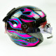 KYT GALAXY FLAT R # FLAME BK/FUXIA (XL)