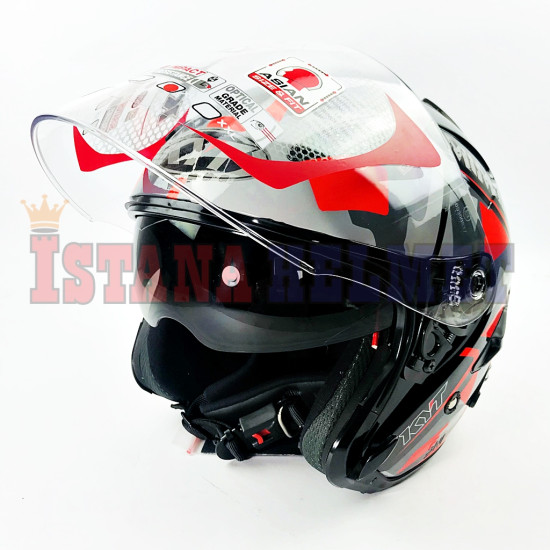 KYT GALAXY FLAT VSR # BK/RD FL (XL) KYT GALAXY FLAT VSR # BK/RD FL (XL)