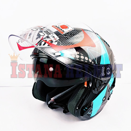 KYT GALAXY FLAT VSR # MATRIX BK MT/AQUA (L)