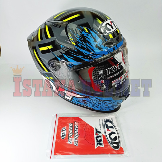 KYT STRIKER # FLAMING GREY/BL (L)
