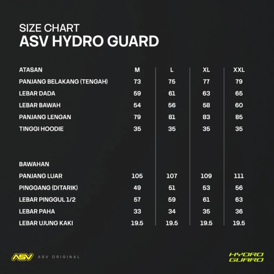 JAS HUJAN ASV HYDRO GUARD (L)