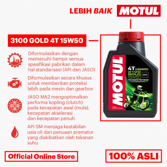 OLI MOTUL 3100 GOLD 4T 15W-50 1L