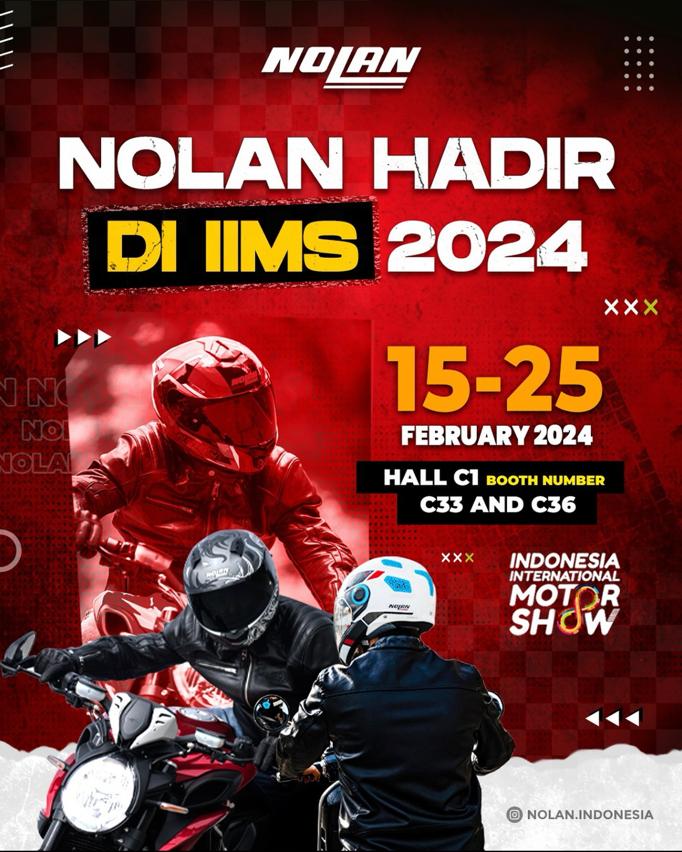 NOLAN Helmet Hadir di IIMS JAKARTA 15 Februari 2024 Hingga 25 Februari 2024